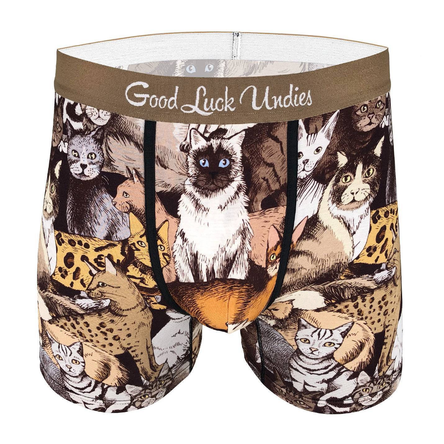 linqin Cute Christmas Cats Men's Underwear Boxer Brief Breathable