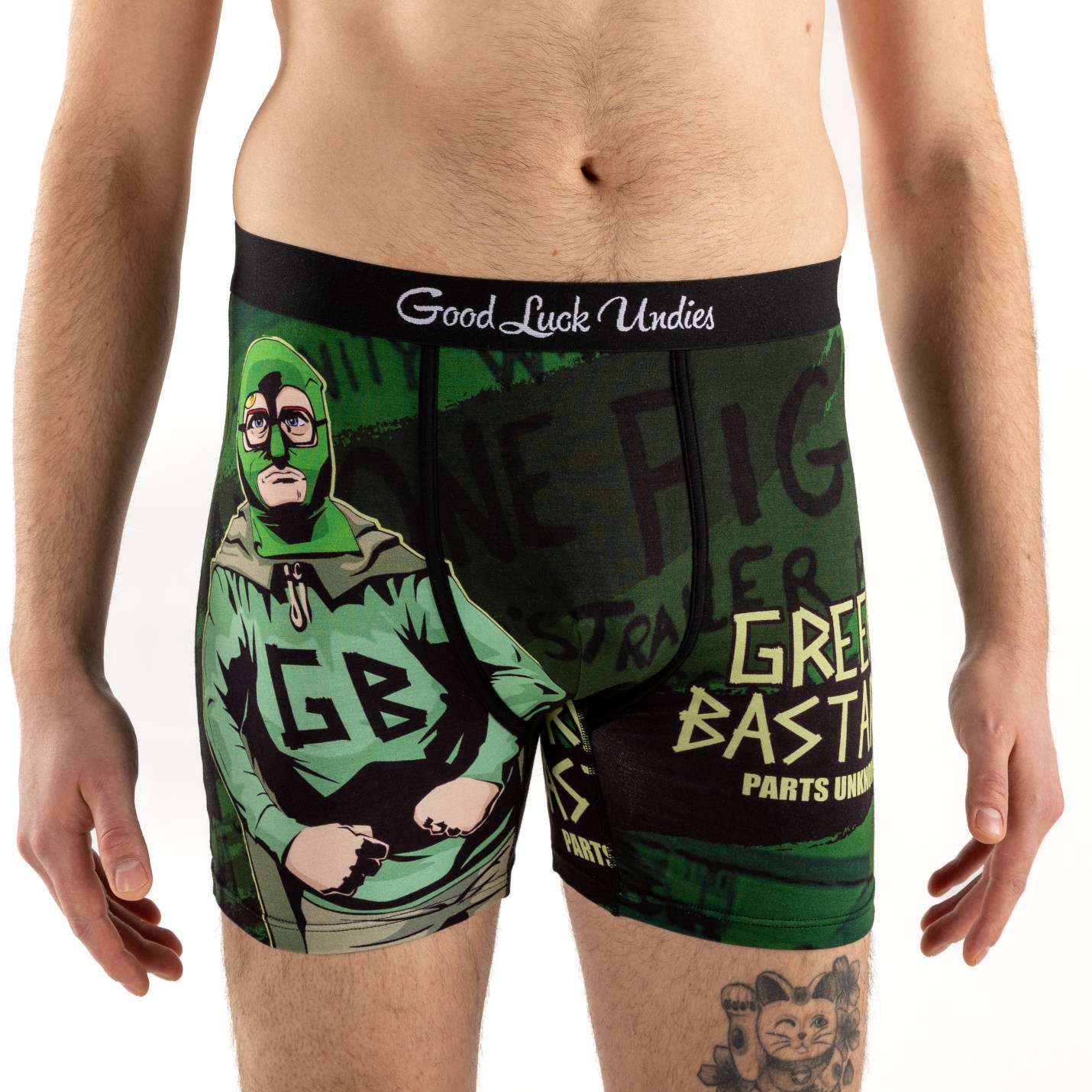 Men s Trailer Park Boys Green Bastard Underwear Good Luck Sock