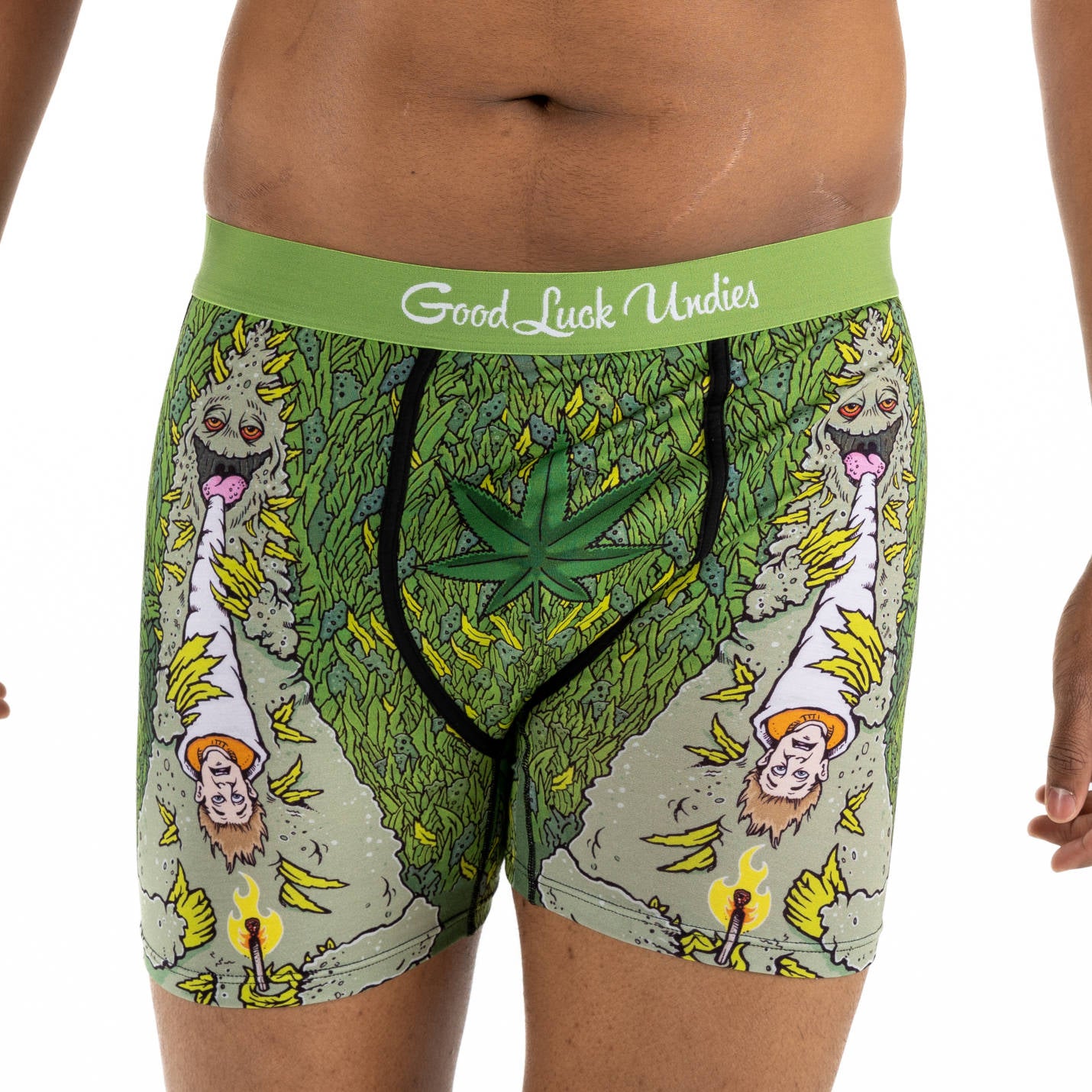 Men s Weed Smoking Human Underwear Good Luck Sock