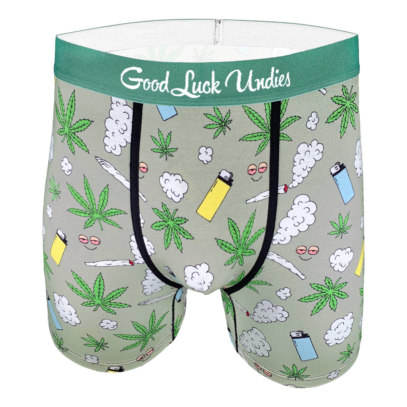 Men s Stoned Marijuana Underwear Good Luck Sock