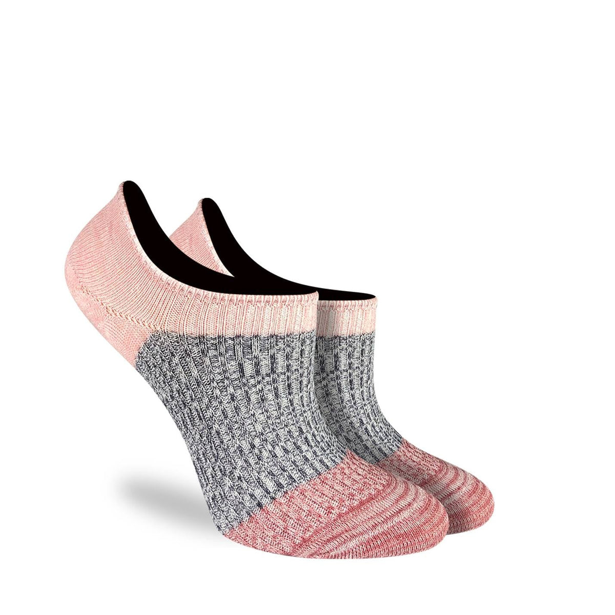 Women's Stripes - Pink, Grey, Pink No Show Socks