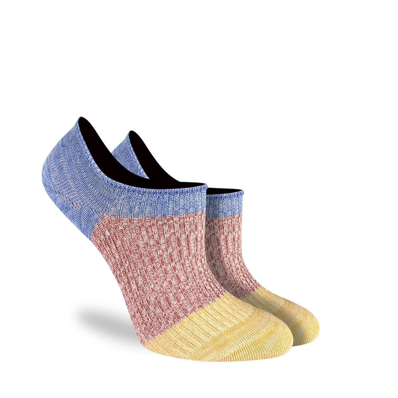 Women's Stripes - Blue, Pink, Yellow No Show Socks
